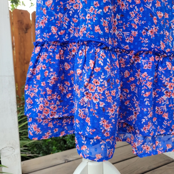 NWOT Lulu's Precious Personality Blue Floral Smocked Backless Midi Dress - Picture 10 of 12